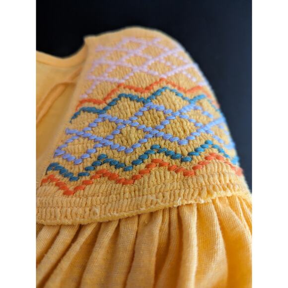 FREE PEOPLE Market Tee Carrot Ginger Orange Embroidered Boho Crop Top Medium NEW - Picture 6 of 8